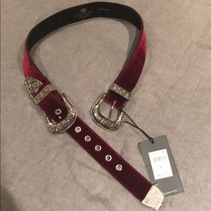 B-Low the Belt maroon suede belt-7 for all mankind